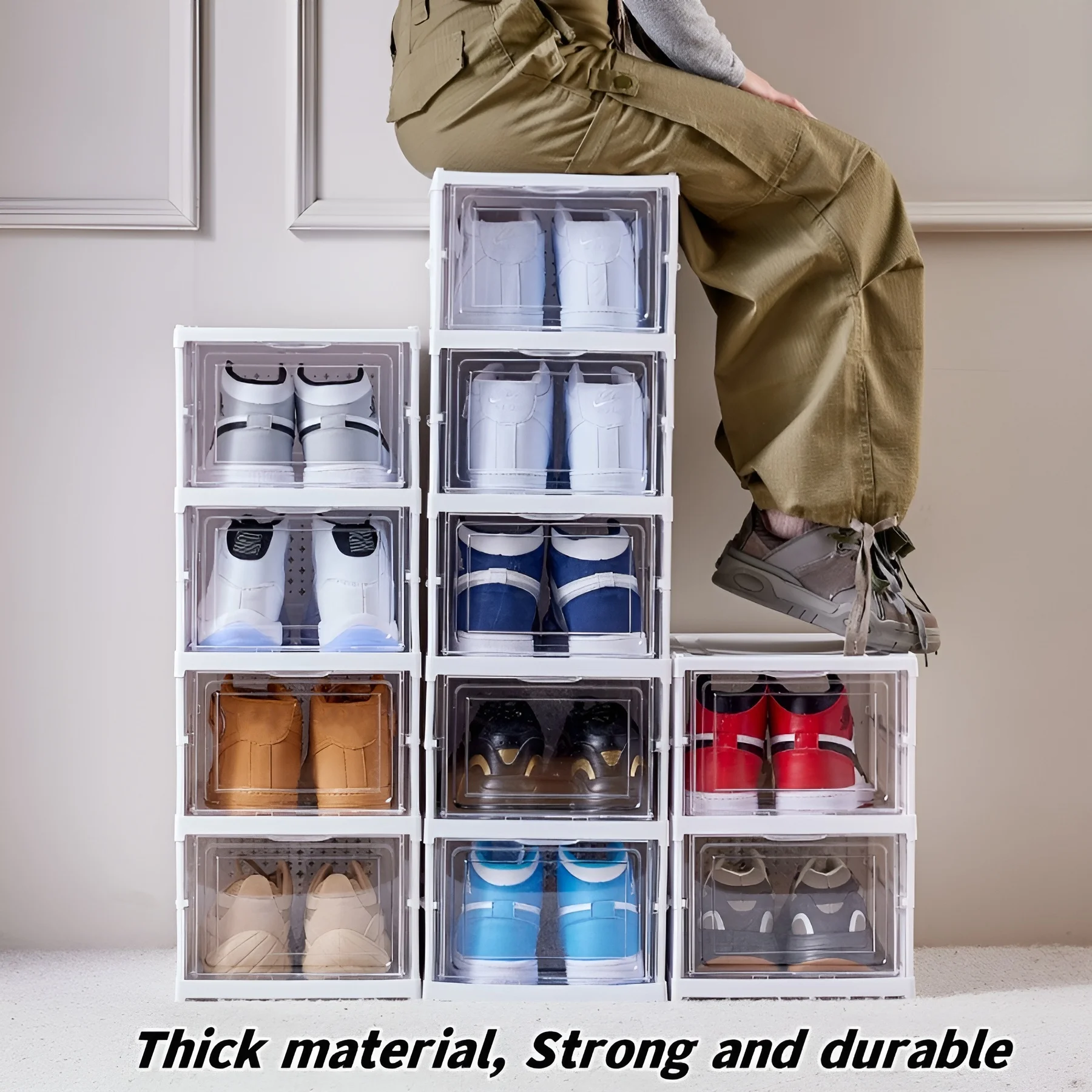 Sneaker Care Box - 6 Layers Shoes Box Foldable Transparent